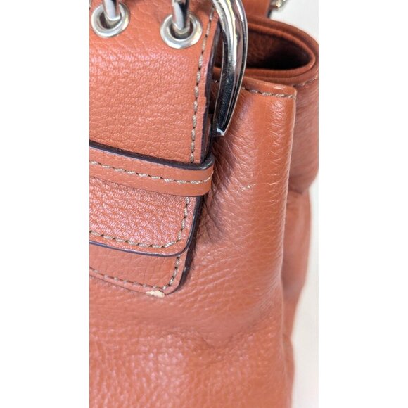 Tignanello Perfect 10 pebbled leather satchel top handle purse orange terracotta - Picture 9 of 14